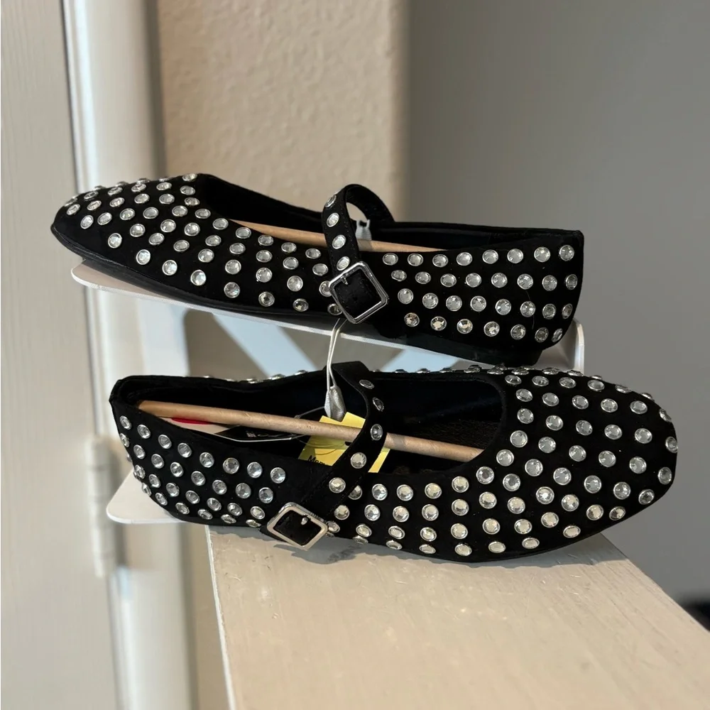Kids' Toree Rhinestone Ballet Flats Black - art class - NEW Multiple Youth Sizes - Picture 1 of 8